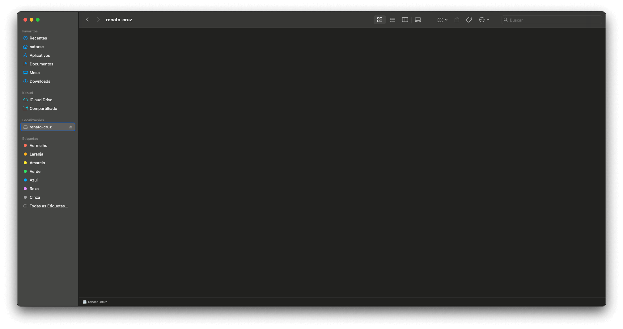 Finder exibindo unidades de disco.